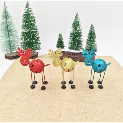 Christmas decorations Christmas deer mini ornaments wrought iron onion powder long-legged deer pendant desktop ornaments
