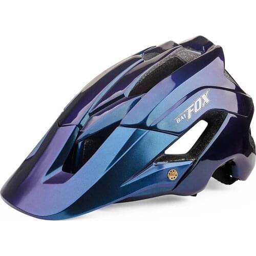 BATFOX Bicycle Helmet Road Mountain Cycling Helmets Integrally-molded CE MTB With Sun Visor Men Women Ultralight Bike Helmet