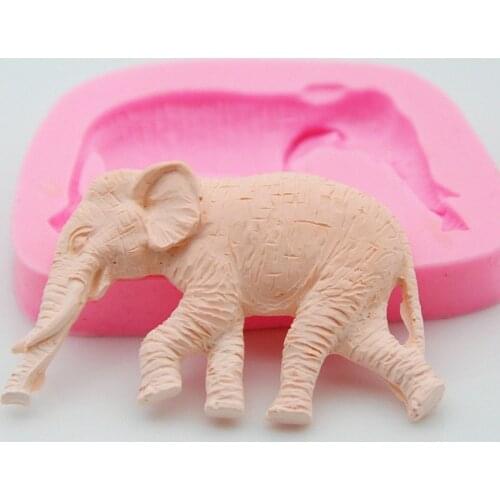 Cute Walking Elephant Shape Fondant Silicone Mold Plaster Aromatherapy DIY Decorating Mould Cake Baking Tools