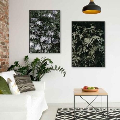 Nordic Leaves Flower Poster and Print Green Plant Wall Art Canvas Painting Modern Decorative Picture for Living Room Home Decor