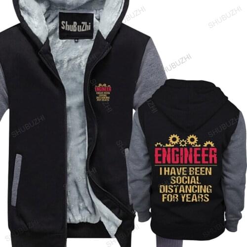 Engineer I Have Been Social Distancing For Years hoodie Vintage Funny Great Gift Digital Print thick hoody cotton fleece jacket