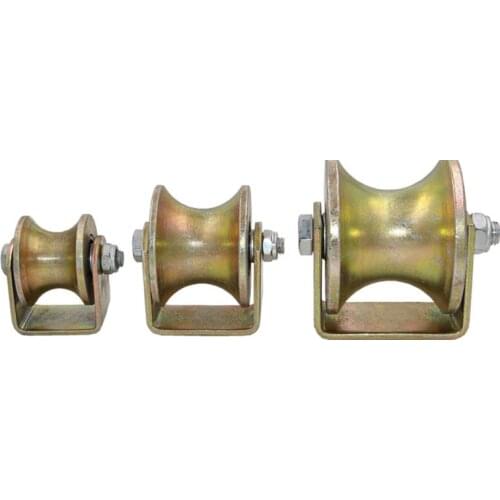 Free shipping lifting tool wheel 40mm U-shaped steel tube rail track bearing fixed pulley DIY load sheave repari hardware