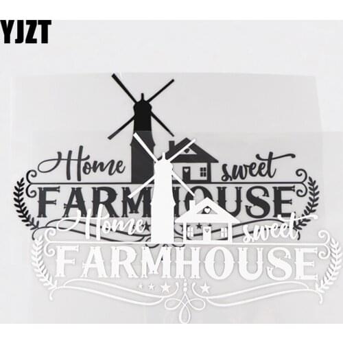 YJZT 29.2×17.8CM Home Sweet Farmhouse Funny Decor Vinyl Car Sticker Decal Cartoon CreativeBlack/Silver 4C-0390