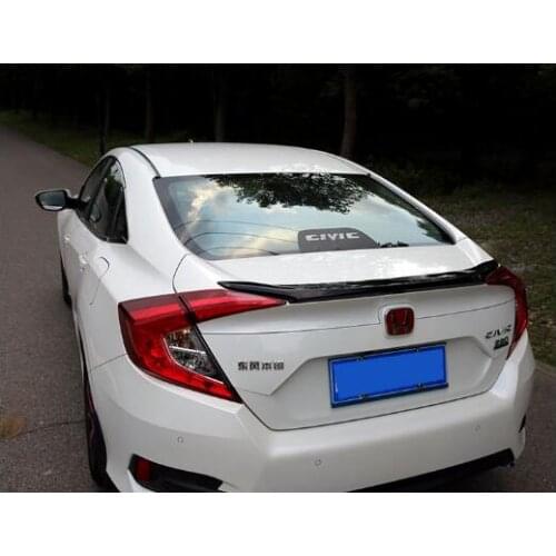 ABS Carbon fiber Car Rear Wing Trunk Lip Spoilers For Honda Civic 2016-2017