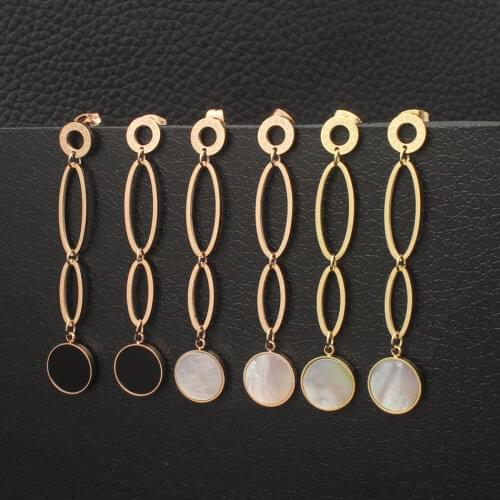 Newest Personality Fashion Stainless Steel Jewelry Simple Drop Rose Gold Color Earrings Joker For Woman And Girl EEDZCGBA
