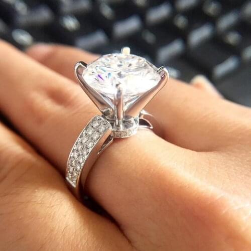 AAA+ Zircon Cubic Zirconia 4 Claw Wedding Finger Ring For Womens Bridal Wedding Rings Engagement Jewelry Valentines Day Gifts