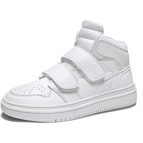 Winter High Heel Shoes Casual Sneakers Wild Men White Shoes Hook Loop Good High Quality Zapatillas Deportivas Hombre