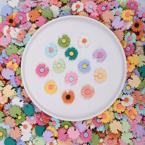 100 PCS Little Daisy Flowers DIY Resin Jewelry Accessories For Headdress Hairpin Mobile Phone Shell Decoration Patch Material