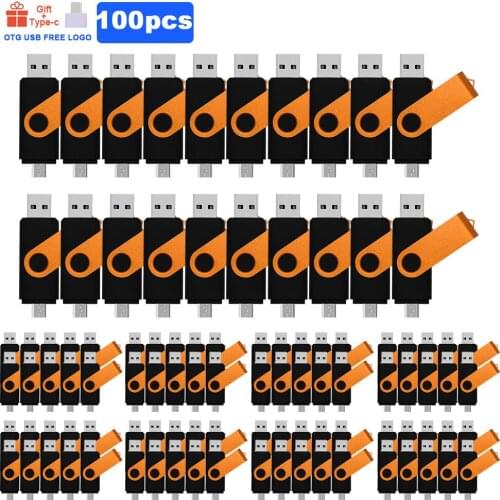 100pcs/lot smart OTG pendrive 128GB 64GB 32GB 16GB 8GB memoria flash drive usb 2.0 Pen drive for phone flash usb stick free logo