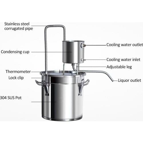 20L/5Gal Moonshine apparatus for home brewing machine distillation brandy whiskey extraction brandy making machine