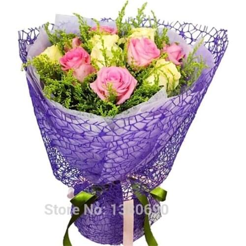 5yard*50cm/Roll DIY Flower Gift Wrapping Paper Packing Crepe Papers Mesh Handmade Materials Jacquard Flowers Material Decoration