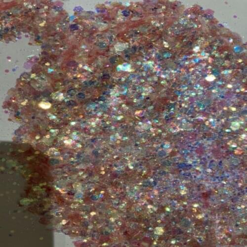 50 gram Chunky pastel nail art glitter heart and dot mix, matte glitter, festival glitter, nail tech Transparent Chunky Glitter
