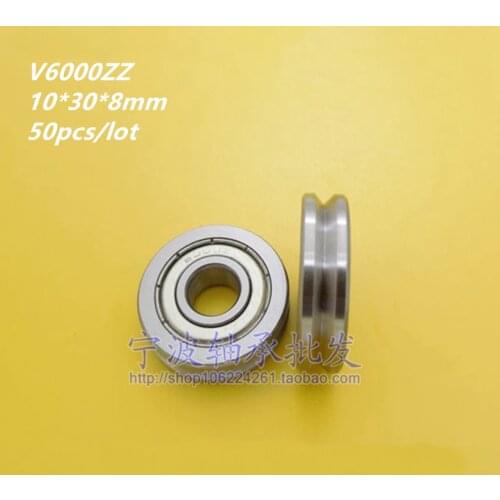 50pcs/lot V6000ZZ V grooved straightener guide wheel bearings A1001 2Z V90 10*30*8 mm pulley bearing V groove width 3.5 mm