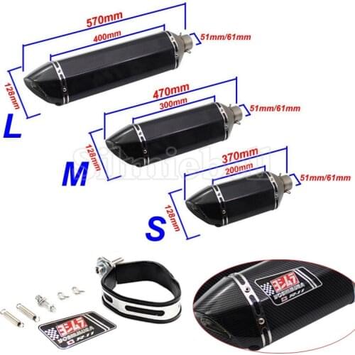 Inlet 51mm 61mm Escape Moto Universal Motorcycle Exhaust Yoshimura Exhaust Motorcycle Escape Slip On scarico moto universale