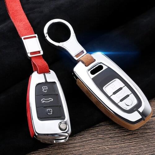 Car Styling For Audi A3 A4 A5 A6 A7 Q3 Q5 Q6 Q7 8V B8 B9 Key Case Protect Shell Key Rings Protection Cover Interior Accessories