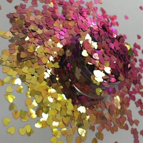 500grams Chameleon Hearts Color shift 3mm Glitter Solvent Resistant Non-Toxic Polyester chameleon heart Glitter Nail glitter