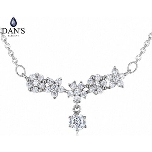 DANS Element Brand 3Colors AAA Zirconia Micro Inlays Fashion Snowflake Pendant Flower for Women Valentine Gift 125630