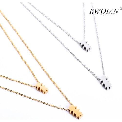 Double-deck Custom Name Necklace Personalized Stainless Steel Pendant Nameplate Necklaces for Women Chain Choker DIY Jewelry