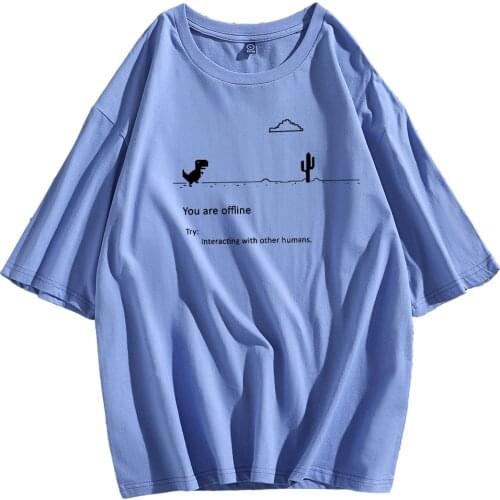 Punk Vintage Cute Funny Cartoon Print T-shirt Cotton Women Oversized Tees Harajuku Casual Summer Fashion Half Sleeve Men Tops