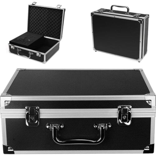 Tattoo Kit Box Case Tattoo Kit Case Box Lock Key Aluminum Makeup Travel Carry Box Storage Case with Sponge for Tattoo Equipment