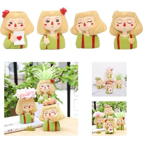 Head Sculpture Succulent Cactus Flowerpot Plant Pots Home Decor