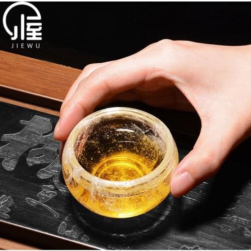 JIEWU Fresh Style Glass Crystal Cup Handmade Craft Personal Special Glass Tea Cup 2021 New Hot Office Home Kitchen Accessories