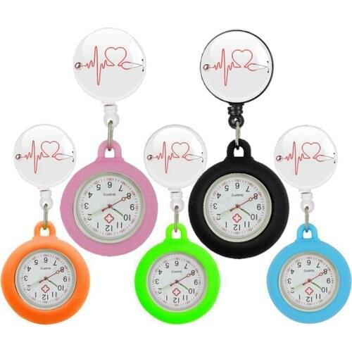 Colourful nurse doctor hospital Stethoscope Heartbeat glasses fashion women mens medical Retractable Pediatrics pocket watches
