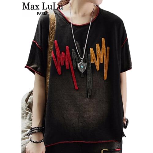 Женские полосатые футболки Max LuLu China At AliExpress