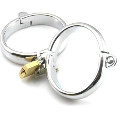 Metal Ankle Cuffs Ring BDSM Bondage Lock Adult Games Restraints Feet Fetish Slave Erotic Sex Toys For Women/Men Legcuffs