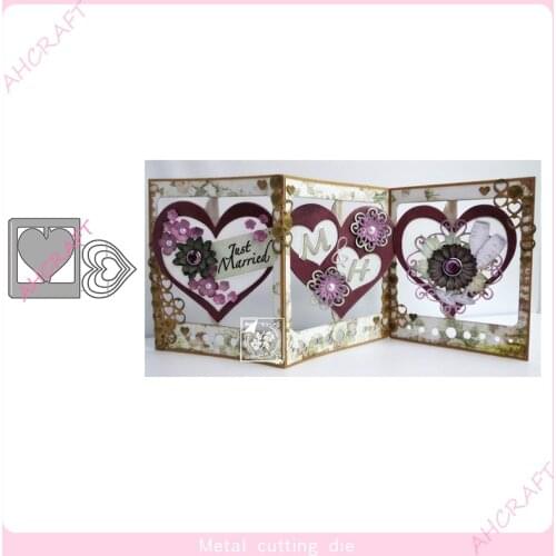Heart Rotation Frame Metal Cutting Dies for DIY Scrapbooking Photo Album Decorative Embossing Paper Card Crafts Die 2021