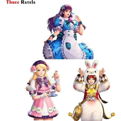 Three Ratels B621 Athena GW Hinako Sakura And Yuri Rabbit KOFAS Stickers For Peugeot 207 Car Accessory Decor Decals