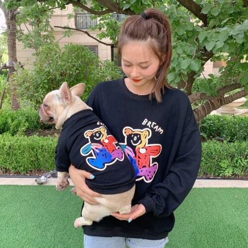 Autumn Winter Bear Print Pet Dog Clothes for Small Dogs Pets Clothing French Bulldog Cotton Sweater Pug Chihuahua Costume S-4XL