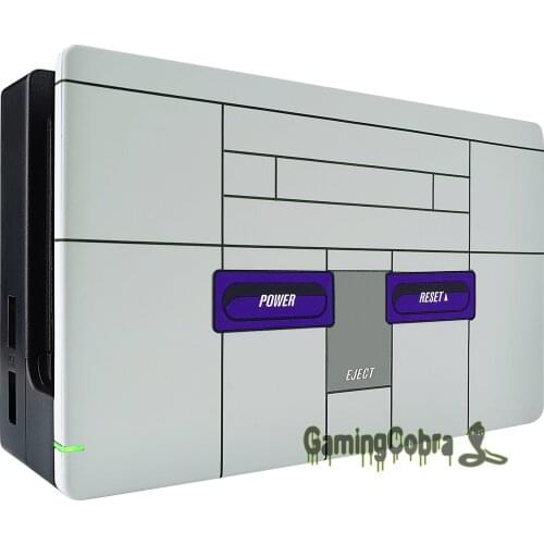 Custom Classics SNES Style Soft Touch Grip Faceplate, DIY Replacement Housing Shell for Nintendo Switch Dock