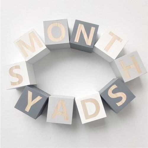 Multicolor Solid Wood Children Room Decoration Baby Learning English Letter Square Block Kids Infant Photography Props Alphabet