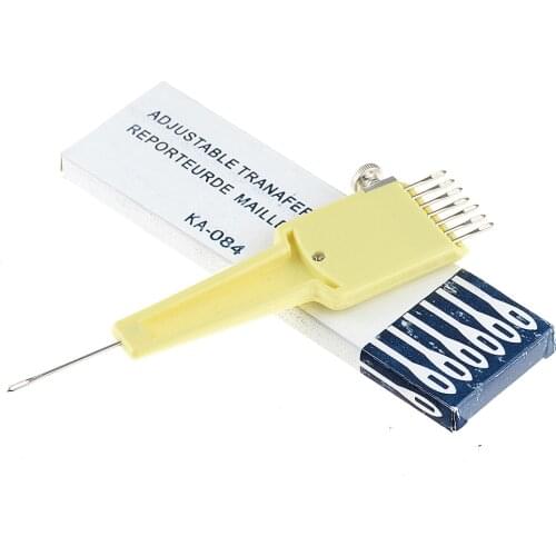 New Arrival Yellow 1x7 Adjustable Transfer Tool 4.5/9mm Silver Knitting Needle Sewing Machine For Household Sewing Tools