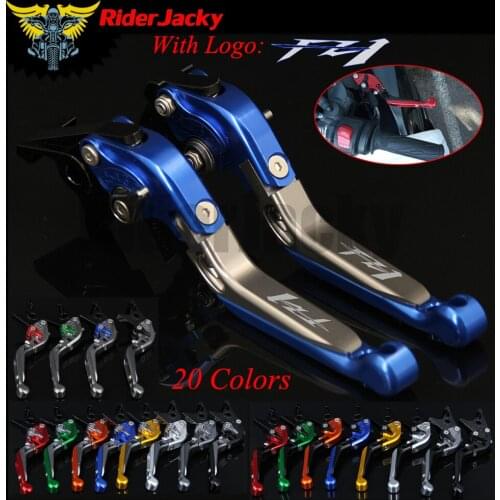 RiderJacky LOGO "FZ1" Motorcycle CNC Brake Clutch Levers For Yamaha FZ1 FAZER 2006-2015 2013 2014 Adjustable Extendable Foldable