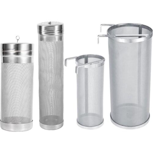 Stainless Steel Homemade Brew Beer Hop 300 Micron Mesh Filter Strainer With Hook Beer Brewing Hop Spider Mesh Filter well-suited