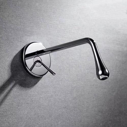 Basin Faucets Brushed Gold/Gun Gray/Chrome/Black Brass Bathroom Basin Drop Shape Faucet In Wall Cold Hot Water Sink Mixer Tap
