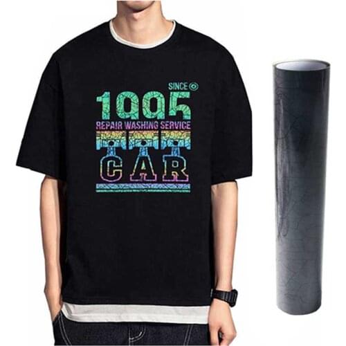 Heat Transfer vinyl Reflective rainbow vinyl roll HTV for tshirt Iron on transfer vinyl easy cut heat press decor film wholesale