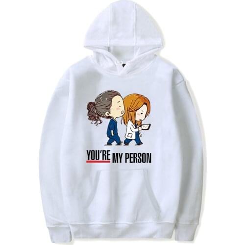 Harajuku Hoodies Sweatshirt You're My Person Sweatshirts for Women Men Greys Anatomy Hip Hop Hoody Pink Streetwear Winter Fleece