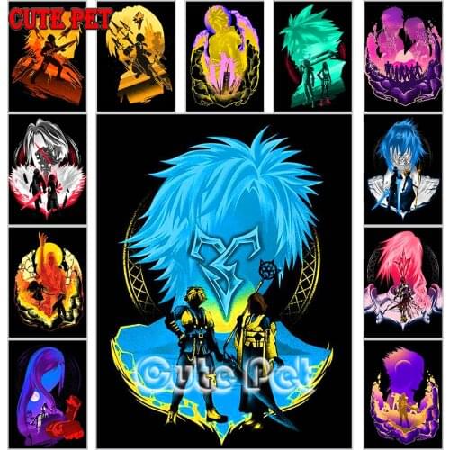 Japanese cartoon DIY 5D Diamond Painting classic Anime character Full Square Round Diamond Embroidery Sword Mosaic Art Decor