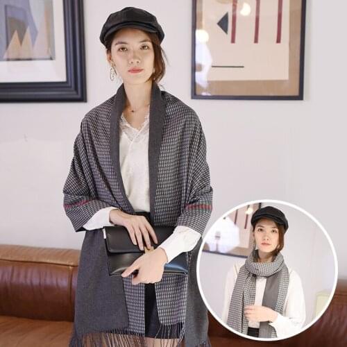 2018 Women Fashion Elegant Shawl Printed Cape Korea Style All-matching Thick