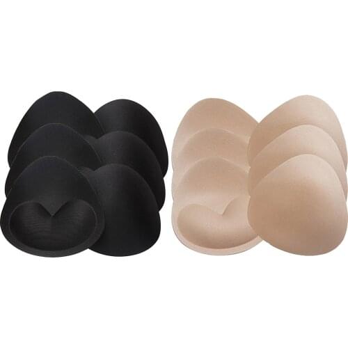 6 Pc And 3pc Sexy Removable Of Bra Pads Bikini Underwear Insert Heart Shade Bra Pads Sponge Breathable Womens Breast Pad 2021
