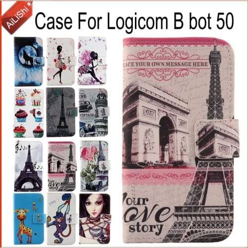 AiLiShi Case For Logicom B bot 50 Luxury Flip PU Leather Case B bot 50 Logicom Exclusive 100% Special Phone Cover Skin+Tracking
