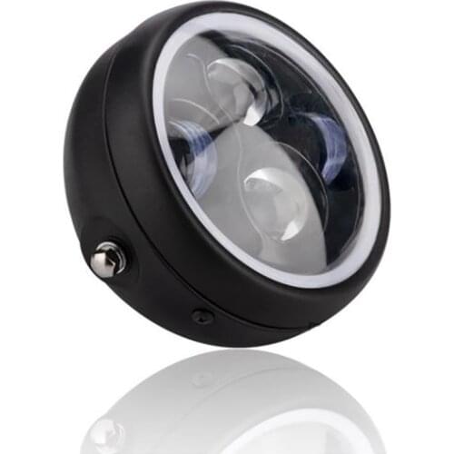 Motorcycle Accessories Black 6.5 Inch Quadruple Eye Lens Retro LED Headlight for Cafe Racer Sportster Bobber Chopper