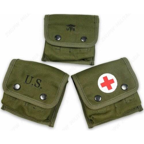 WWII WW2 US SOLDIER ARMY/USMC M2 1945 JUNGLE FIRST AID KIT POUCH FULL SET collection World military Store