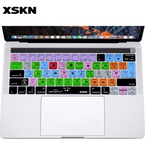 XSKN for Apple Mac Logic Pro X Hotkey Keyboard Cover Skin for Touch Bar Macbook 13" 15" A1706 A1707 A1989 A1990 (2016-2018) USEU