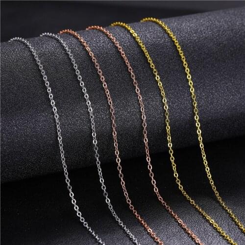 DIY Jewelry Handemade Copper Necklace For Women Curb Cuban Link Chain Chokers Vintage Black Gold Tone Solid Metal