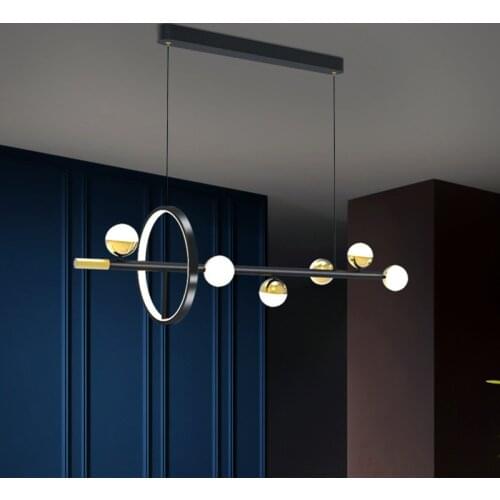 Nordic Modern Long Glass Chandelier Simple Creative Living Room Dining Table Bedroom Bar E27 Lighting