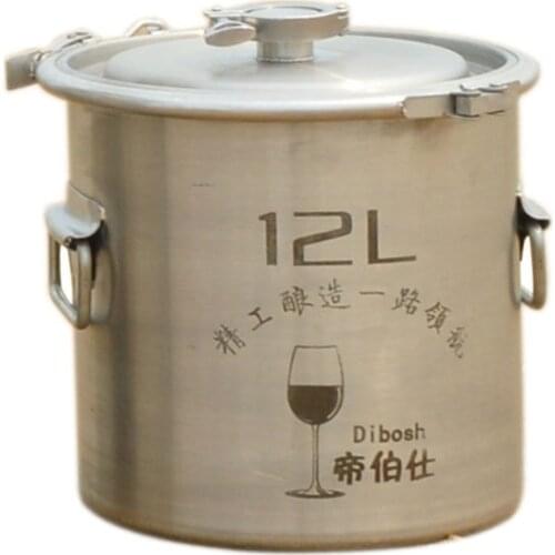 12L Bucket 304 Stainless Steel Barrel Home Brewing Fermentation Tank Wine & Beer Fermenter Clamp Design Storage Container